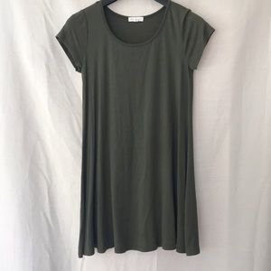 Army green slip dress